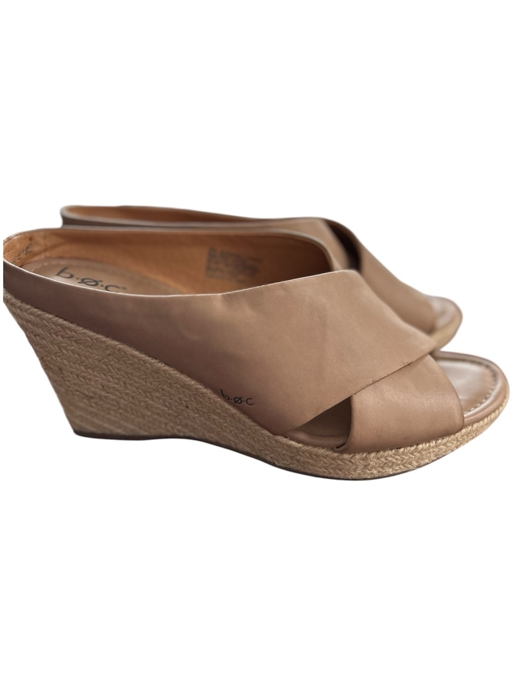 BOC Tan Julitta Wedge Espadrille Sandals Size 9